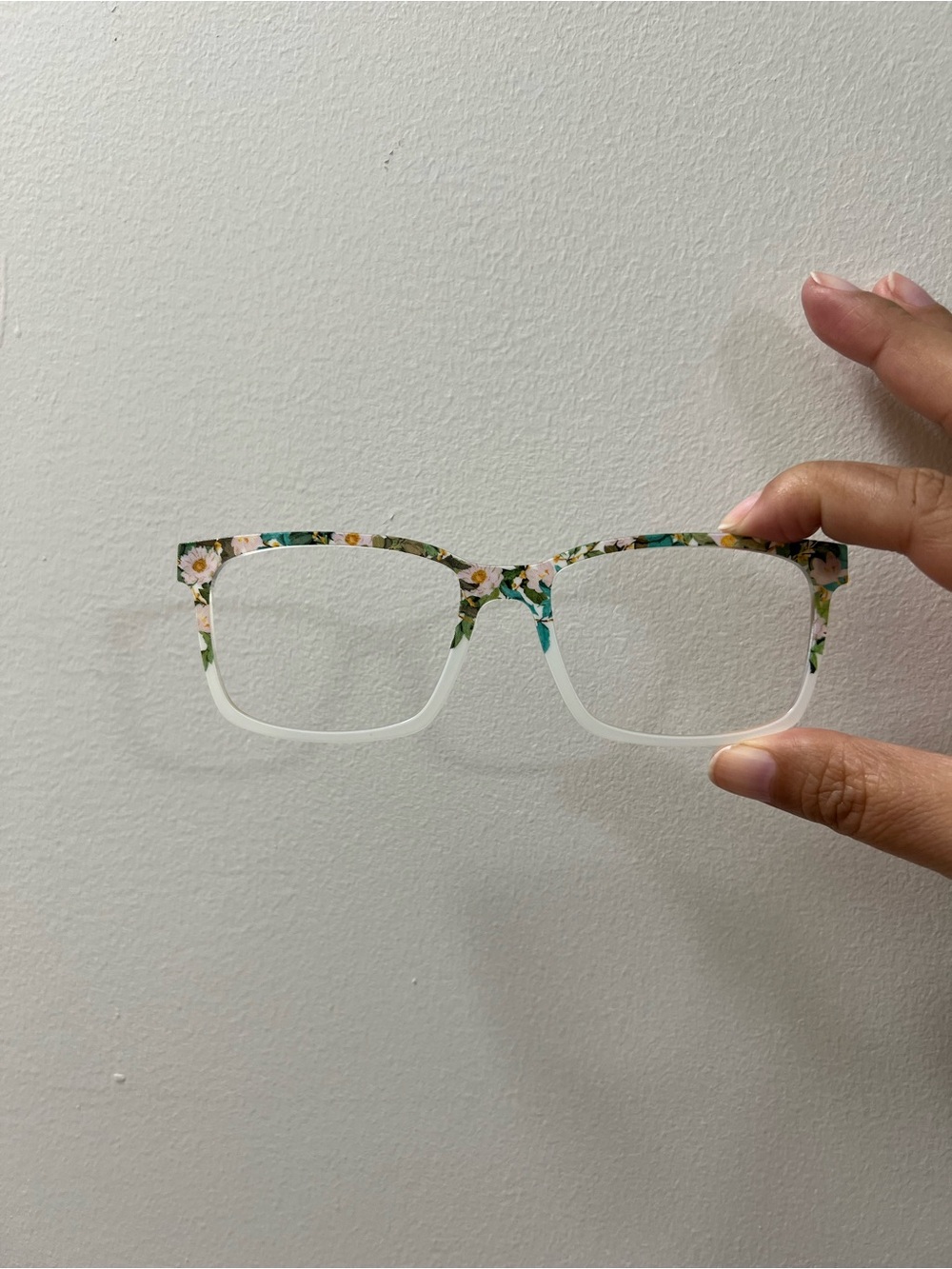 Pair Eyewear Floral Print Square for Kirby - White and Multicolor